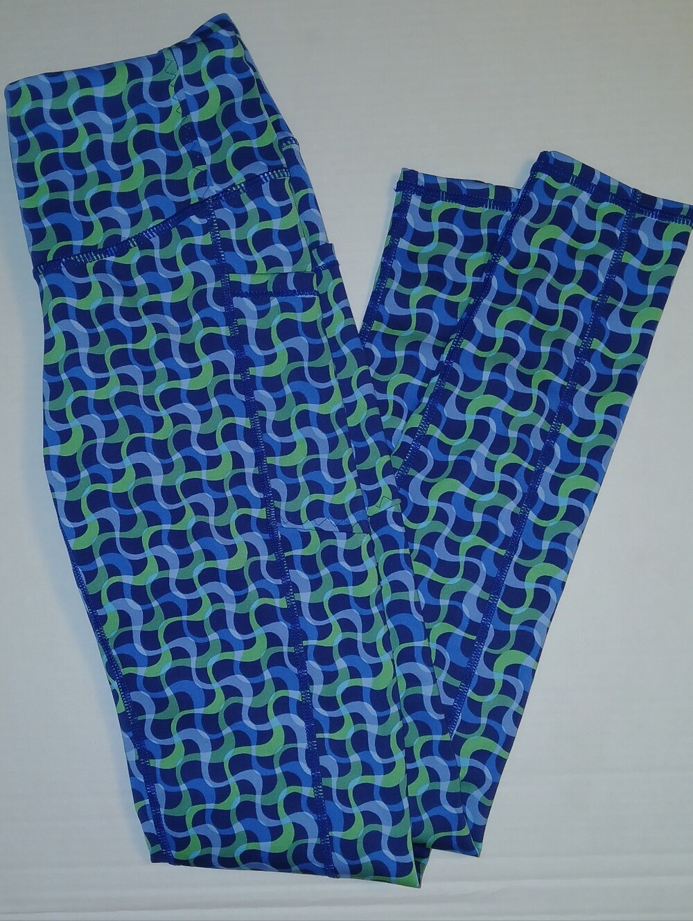J.McLaughlin Rhonda Ocean Ribbon Leggings, Blue & Green - Picture 3 of 6